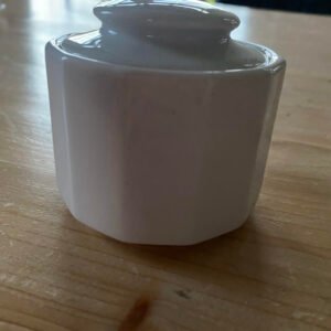 Suikerpot met deksel wit porselein